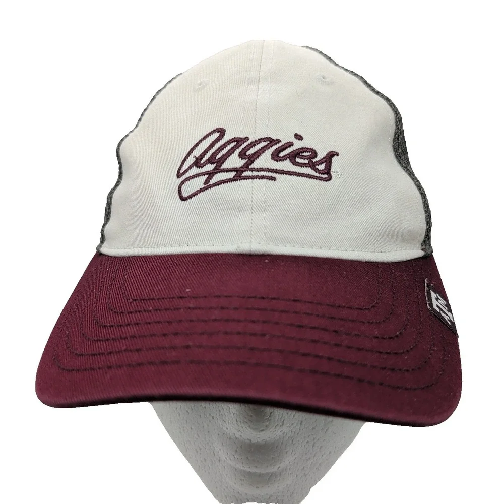 Texas A&M Aggies Hat Women's Mesh Snapback Adjustable Maroon Gray Baseball Cap